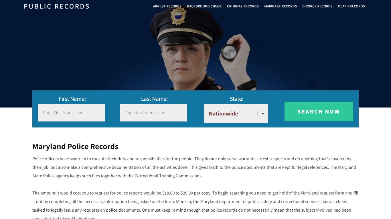 Maryland Police Records | Get Instant Reports On People